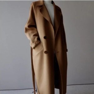 women brown long trench coat